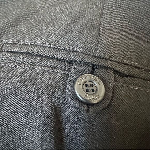 Vintage 80’s Chanel High Waisted Wide Leg Black Trousers - Picture 5 of 16